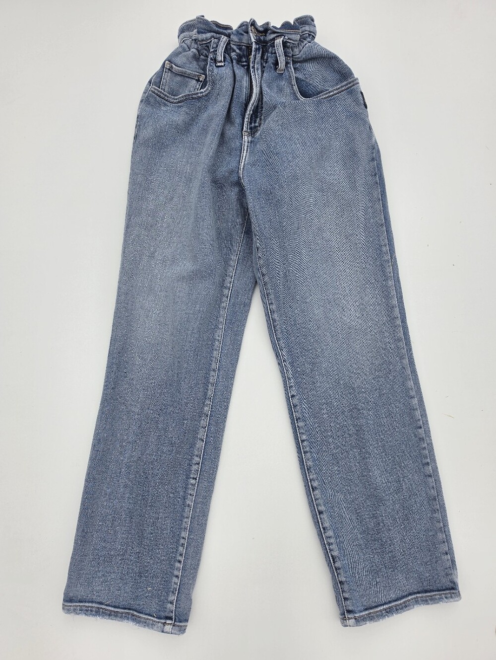 Silver Jeans Co Paperbag Waist Straight‎ Crop High Rise Jeans
